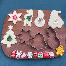 8 piezas/set, Juego de moldes para cortar galletas navideñas, molde de acero inoxidable, cortador de pan navideño, Papá Noel/Muñeco de nieve/Caballito de mar/Copo de nieve/Reno/Campanas/Calcetines/Árbol de Navidad, molde de hornear en casa, utensilios de cocina, artículos asequibles. Decoraciones navideñas Regalos navideños