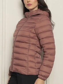 Women's Puffer Jacket Gominho Bobojaco Winter Fashion With Removable Hood - Chocolate Brown - View 7
