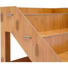 CNCEST 4 件 4 层零售展示架 乡村风格零售展示架 分级桌面展示架 纸杯蛋糕甜点架 支架 阶梯式储物整理架 适用于商店，木色蛋糕架 - 木材顏色 - 查看 9