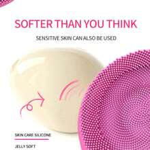 电动防水迷你环形洁面刷便携式深层清洁硅胶洁面仪，高级面部水疗深层清洁环硅胶洁面仪面部去角质器