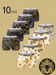 10pcs Premium Printed Briefs For Men, Soft & Breathable Undergarments