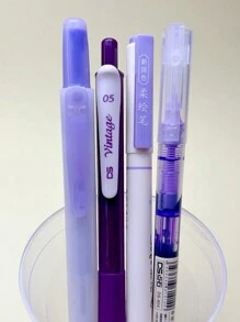 4 支勃艮第中性笔，高美感备忘录、涂鸦、绘画、学生日记笔、学校用品、返校