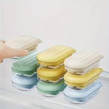 Ice Cube Tray With Lid , Super Easy Release, 6-Cube Silicone Ice Trays For Freezer, Stackable Spill-Resistant Small Ice Cube Mold - Multicolor - View 8