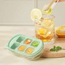 Ice Cube Tray With Lid , Super Easy Release, 6-Cube Silicone Ice Trays For Freezer, Stackable Spill-Resistant Small Ice Cube Mold - Multicolor - View 3