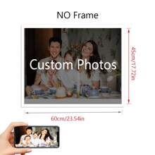 1pc Personalized Poster With DIY Wood Frame Or Frameless Poster,Custom Photo On Canvas For Family,Lover,Pets,Hanging Pictures For Wall Decor Home Decoration Gifts Birthday Graduation - Multicolor - View 36