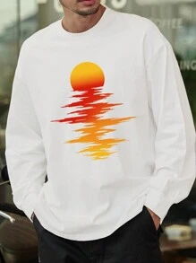 Men's Moon Pint Long Sleeve T-Shirt - White - View 2