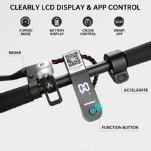 Areyourshop 8.5" Electric Scooter For Adult, Folding Electric Scooter With 350W Motor, 21 MPH Max Speed, 25 Miles Long-Range And Deck Lights - trắng - Xem 3