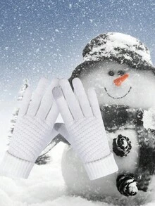 1 双针织和毛绒加厚保暖手套、滑雪手套、冬季手套、冬季骑行手套保暖 - 彩色 - 查看 6