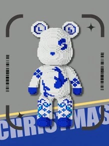 8900 miếng khối ghép hình chú gấu sứ xanh trắng 20,5 inch/52cm DIY, phù hợp cho cả nam và nữ, đồ trang trí nhà cửa, Ngày của người chết ở Mexico, quà tặng đồ chơi khối ghép hình - Nhiều màu - Xem 13