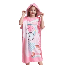 MUTAO 1pc Kids Swimming Changing Robe, Soft Hooded Bathrobe Changing Robe, Microfiber Changing Poncho For Beach Surfing Swimming And Diving - Multicolor - View 12