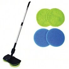Electric Rechargeable Cordless Floor Cleaner Scrubber Sweeper Polisher Mop UK - Black - View 11