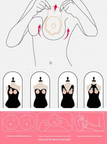 1/2 对低过敏性可重复使用乳贴 - 女士强力粘合硅胶乳贴，防水且提升挺括度，衣服下隐形