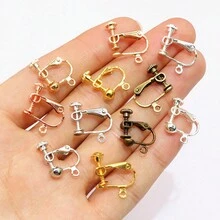 10pcs 15x13mm Brass Screw Ear Clip Earring Settings Rotate Pads Findings Base Blank Bezel For DIY Jewelry Making Supplies - Screw Earring Clips - View 6