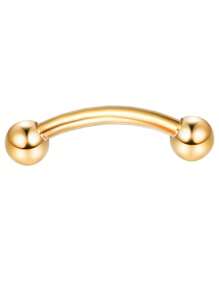 CASSIECA 1PC 车耳钉首饰车耳钉耳环男女款眉环 16G 不锈钢弧形杠铃吊坠 CZ 肚唇环软骨耳甲表面耳屏耳钉首饰 - 金色 - 查看 15