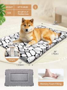 1PC High Resilience Foam Dog Bed Reversible (Cool & Warm) Crate Pad Mat, Cat Foam Soft Mat Pad, Pet Sleeping Bed Mat For Crate, Easy Maintenance Dog Mattress, Dog Machine Washable Crate Beds Suitable For Small Medium And Large Dogs And Cats Breeds - Black and White - View 1