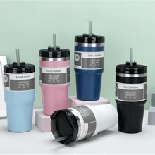 1 个 20 盎司/30 盎司户外杯、汽车杯、冷热皆宜、持久保温、杯柄和吸管盖隔热可重复使用不锈钢水瓶旅行杯冰咖啡杯冷热、夏季饮料、汽车水杯、节日礼物、送给朋友、女儿的礼物、母亲节礼物、完美的生日礼物、万圣节礼物