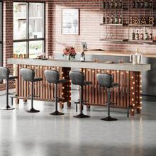 Tribesigns Home Bar Unit, Modern 2-Tier Bar Table With Footrest, Corner Mini Coffee Bar Cabinet For Home Kitchen Pub, Brown