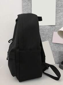 Versatile Solid Color Campus Backpack For Women, Large Capacity Water Resistant Laptop Work Backpacks Outdoors Travel Shoulder Duffel Bag, Cute Junior High School College Bookbag Sport Bags For Back To School And School Gifts