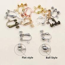 10pcs 15x13mm Brass Screw Ear Clip Earring Settings Rotate Pads Findings Base Blank Bezel For DIY Jewelry Making Supplies - Screw Earring Clips - View 2