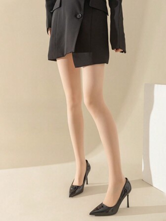 1件装女士紧身修身透明连裤袜