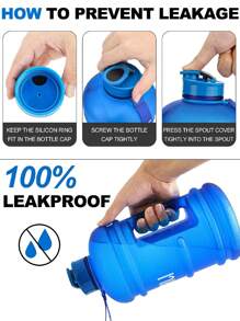 2.2L Water Bottle, Extra Strong Leakproof 2.2 Litre Large Water Jug Half Gallon Hydrate Sturdy Ideal For Adults Men Family Sport Gym Fitness Outdoor Cycling Bodybuilding 73oz - Royal Blue - View 5