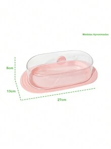 Rocambole Holder Slice Organizer Cake Sweet Pie With Transparent Lid Sophisticated Multipurpose - Màu hồng gỉ - Xem 3