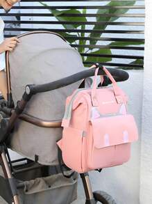1 件粉色多功能妈咪包、时尚手提包和背包，适合母婴户外旅行 - 粉色 - 查看 10