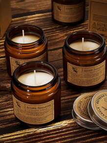 3支/1支香薰蜡烛，5-10小时香气，非常适合家居香氛生日礼物，棕色瓶装