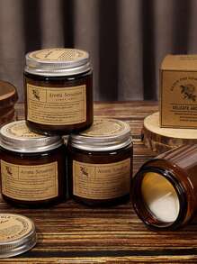 3支/1支香薰蜡烛，5-10小时香气，非常适合家居香氛生日礼物，棕色瓶装