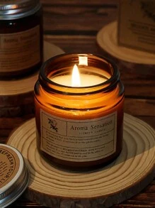 3支/1支香薰蜡烛，5-10小时香气，非常适合家居香氛生日礼物，棕色瓶装