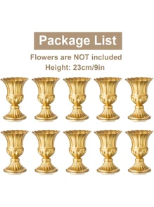 2/8 Pcs Gold Flower Arrangements Vase For Wedding Table Centerpiece - 9in Metal Planter Vase Pot For Artificial Real Flower Small Trumpet Plant Urn For Garden,Halloween And Decorations - 兩種尺寸可供選擇 - 查看 7