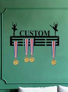Uma Medalha de Ferro Arte de Parede Personalizada Vintage Suporte de Medalhas de Metal Jogador de Voleibol Motocicleta Corrida Medalha Suporte de Exibição de Medalhas de Bailarina é a Escolha Perfeita para Presentes de Equipe e Decoração Doméstica Decorativa, Dia dos Namorados, Decoração do Dia dos Namorados