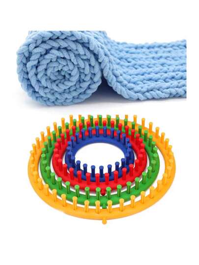 1/2/4pcs Round Knitting Looms Scarf Hat Knitting Maker Tool Set For Handmade DIY Knitting Sweater (Random Color Accessories)