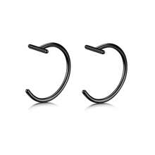 2-5pcs/Set 18G Clip-On Lip Ring Fake Lip Ring Stainless Steel Hypoallergenic Punk Non Piercing Lip Hoop 18K Gold Plated Cuff Earring Septum Ring Piercing Cartilage Earrings Tragus Conch Daith Helix Ring, Black Lobe Earring ,Women And Men Body Pierecing Jewelry 8mm 10mm - A - View 5