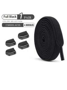 1pair Elastic No-Tie Shoelaces, Multiple Colors Available For Sneakers, Sports Shoes (Note: Actual Colors May Vary Slightly Due To Different Monitor Settings)