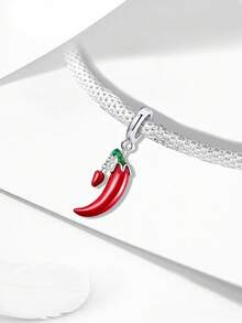S925 Sterling Silver Cute Chili Pepper Pendant, Suitable For Bracelet DIY, Women Jewelry - Tassel Pepper - View 3