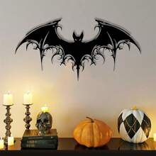 POSIGLOWTH Giant Majestic Bat Metal Wall Art - Victorian Gothic Halloween Decor, Scary Room Accent, 15.74"X7.85", Easy Hang 1PC,Home Decor ,Room Decor,Wall Decor Gifts Birthday Graduation