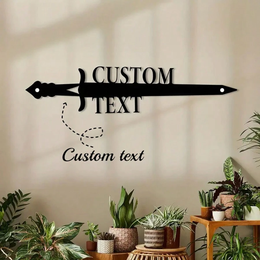 1 Custom Assault Rifle And Bullet Wall Art Metal Sword Nameplate Personalized Salon Logo Personalized Assault Rifle And Bullet Car Logo Farmhouse Wall Decor Custom Name Wall Decor For Metal Assault Rifle And Bullet Art Porch Patio Gifts Birthday Graduation