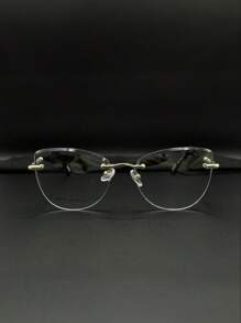 Balgriff Women's Rimless Screw-On Frame Eyeglasses Woman Glitter Gritter Cat Eyeglasses 59375 - 金色 - 查看 3