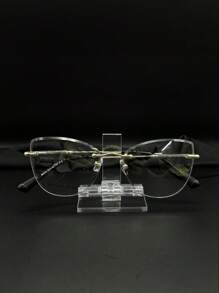 Balgriff Women's Rimless Screw-On Frame Eyeglasses Woman Glitter Gritter Cat Eyeglasses 59375 - 金色 - 查看 1