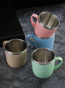 1/2 件不锈钢双层隔热手柄牛奶咖啡早餐杯 - 彩色 - 查看 6