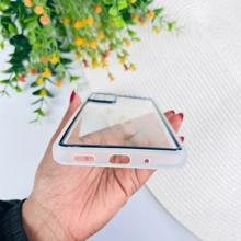 Transparent Case With Metallic Color Edge Compatible With Samsung M23 (5G) / M52 (5G) /Camera Protection / CF69 - 藍色 - 查看 3