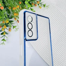 Transparent Case With Metallic Color Edge Compatible With Samsung M23 (5G) / M52 (5G) /Camera Protection / CF69 - 藍色 - 查看 2