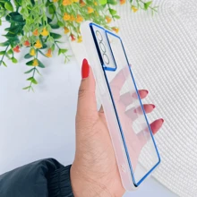 Transparent Case With Metallic Color Edge Compatible With Samsung M23 (5G) / M52 (5G) /Camera Protection / CF69 - 藍色 - 查看 4