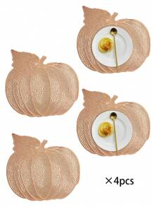 1-4 szt. Okrągłe proste podkładki z PCV, zmywalne, łatwe do czyszczenia, wycieranie, antypoślizgowe, odporne na ciepło, maty stołowe, słodka zaduma, eleganckie podkładki, ustawienie blatu, mata na stół w kuchni, świąteczne dekoracje weselne - Wielokolorowe - Zobacz 10