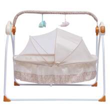 Rainaut Rinaut Automatic Baby Crib Cradle Auto-Swing Newborn Bassinet Bed Infant Bed - 卡其色 - 查看 4