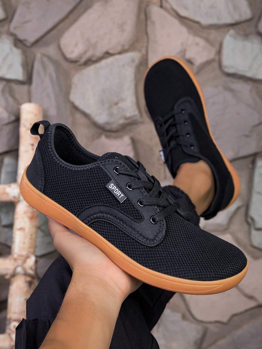 Scarpe da ginnastica casual con lacci, suola in gomma vulcanizzata, a punta larga, traspirante, adatta per piedi larghi, forma a punta tonda, morbida e confortevole, per escursioni e passeggiate