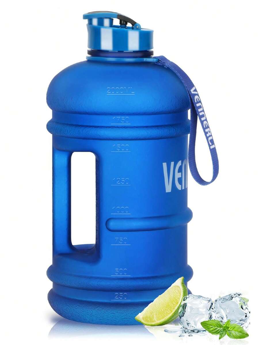 2.2L Water Bottle, Extra Strong Leakproof 2.2 Litre Large Water Jug Half Gallon Hydrate Sturdy Ideal For Adults Men Family Sport Gym Fitness Outdoor Cycling Bodybuilding 73oz - Royal Blue - View 1