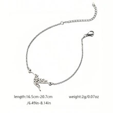 suteyi 不鏽鋼精美空心蜂鳥造型派對手環,適合女孩 - 銀色 - 查看 3