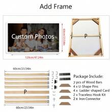 1pc Personalized Poster With DIY Wood Frame Or Frameless Poster,Custom Photo On Canvas For Family,Lover,Pets,Hanging Pictures For Wall Decor Home Decoration Gifts Birthday Graduation - Multicolor - View 29